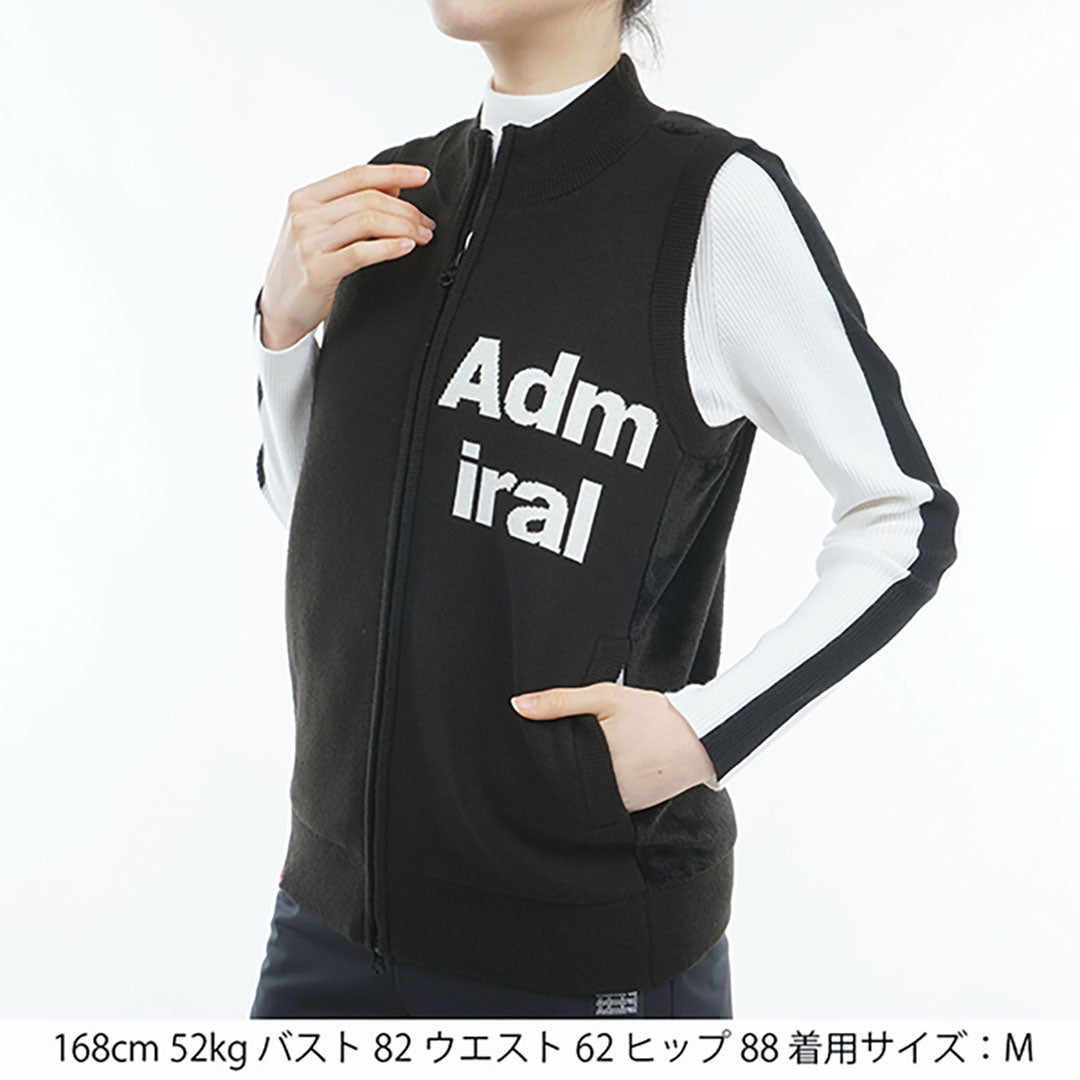 アドミラル ゴルフ Admiral GOLF レディース バックボア フルジップベスト ADLA474 ブラック