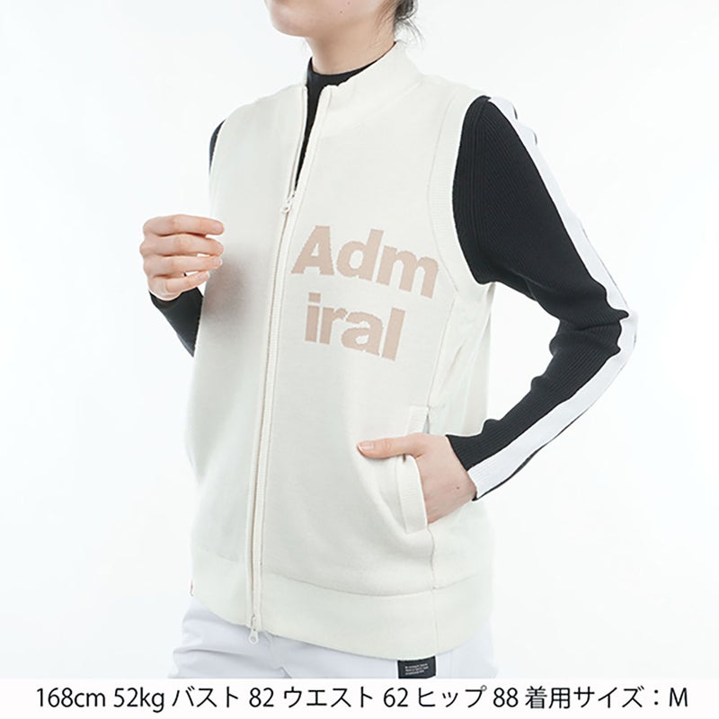 アドミラル ゴルフ Admiral GOLF レディース バックボア フルジップベスト ADLA474 ホワイト