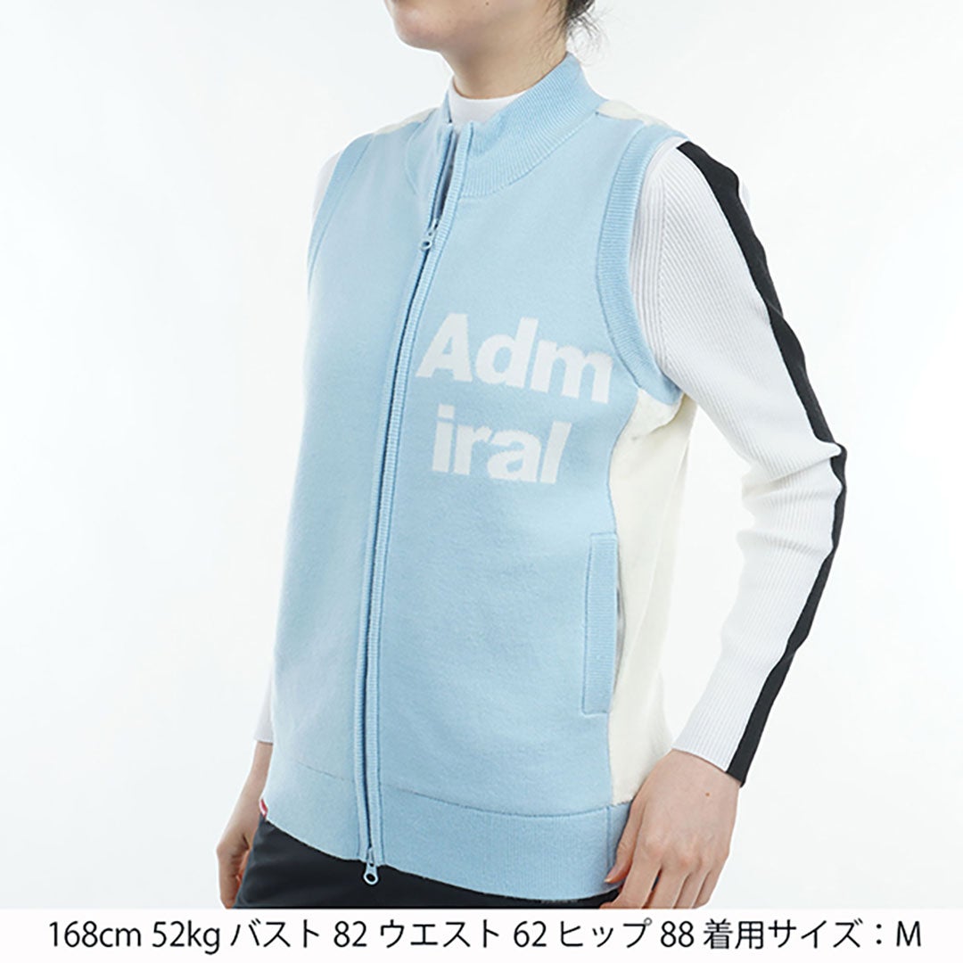 アドミラル ゴルフ Admiral GOLF レディース バックボア フルジップベスト ADLA474 サックス
