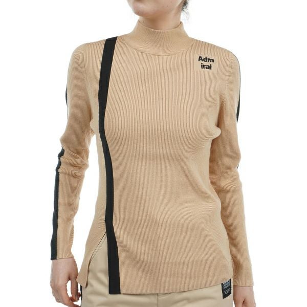 ツアーティー TOUR TEE レディース レディース フロントスリット モックネックリブセーター ADLA476 詳細3