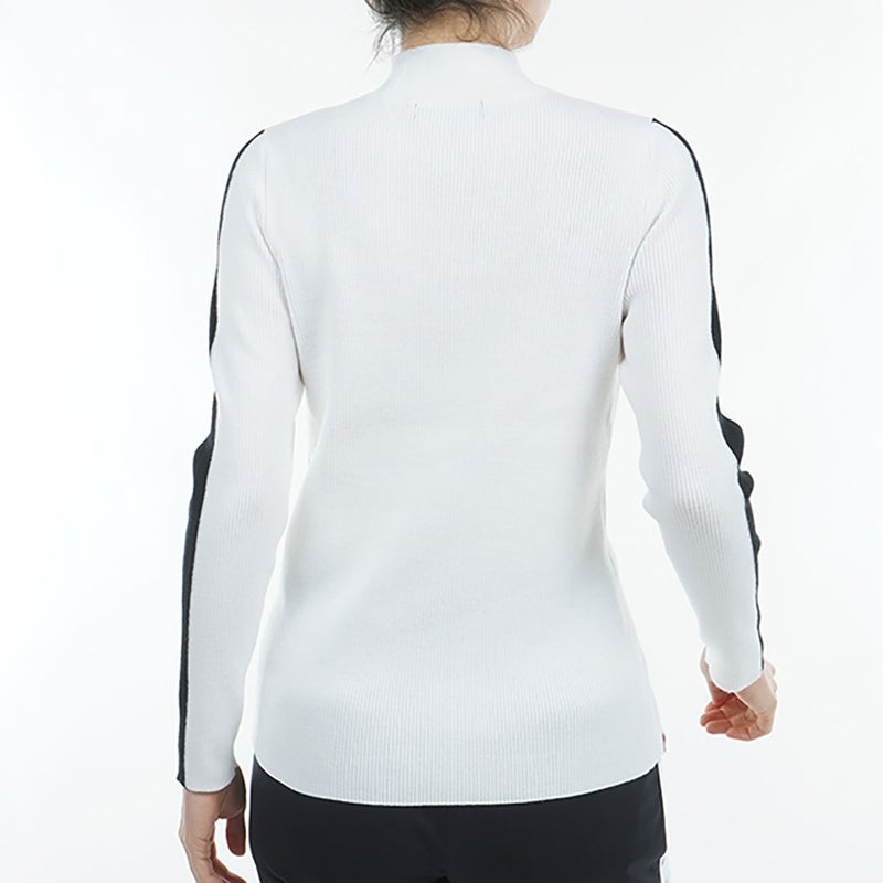 アドミラル ゴルフ Admiral GOLF レディース フロントスリット モックネックリブセーター ADLA476 ホワイト