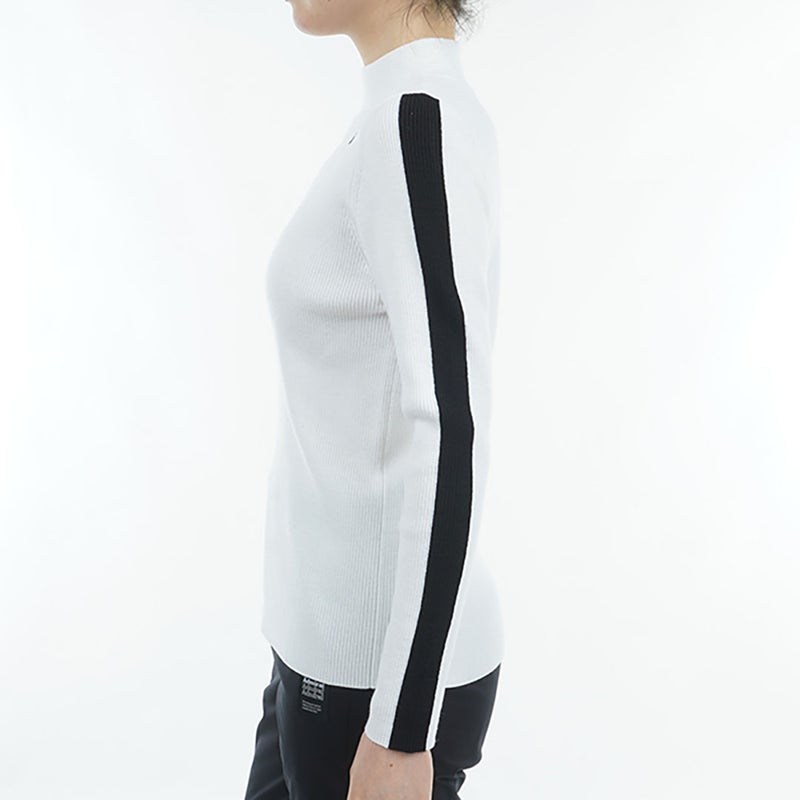 アドミラル ゴルフ Admiral GOLF レディース フロントスリット モックネックリブセーター ADLA476 ホワイト