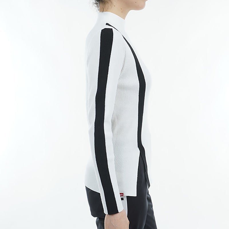 アドミラル ゴルフ Admiral GOLF レディース フロントスリット モックネックリブセーター ADLA476 ホワイト