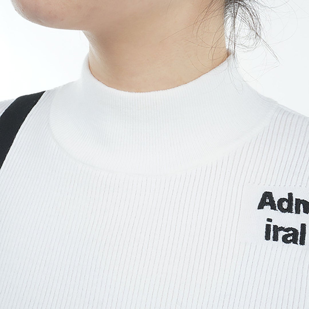 アドミラル ゴルフ Admiral GOLF レディース フロントスリット モックネックリブセーター ADLA476 ホワイト