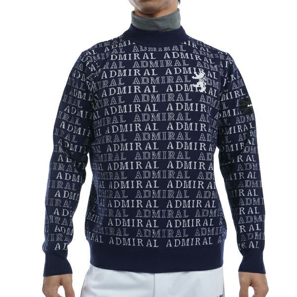 ツアーティー TOUR TEE メンズ メンズ ビッグランパント ロゴジャガード モックネックセーター ADMA480 詳細4