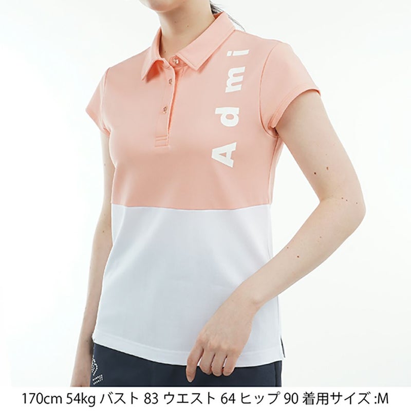 アドミラル ゴルフ Admiral GOLF レディース レディース カノコブロッキング キャップスリーブポロシャツ ADLA528 詳細4