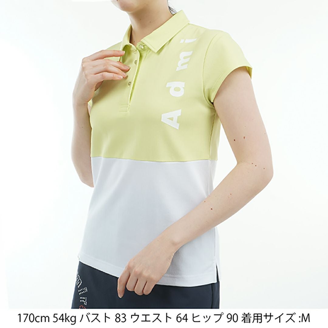アドミラル ゴルフ Admiral GOLF レディース レディース カノコブロッキング キャップスリーブポロシャツ ADLA528 詳細8