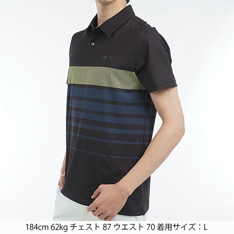 アドミラル ゴルフ Admiral GOLF メンズ メンズ グラデーションボーダー プリントシャツ ADMA519 詳細4