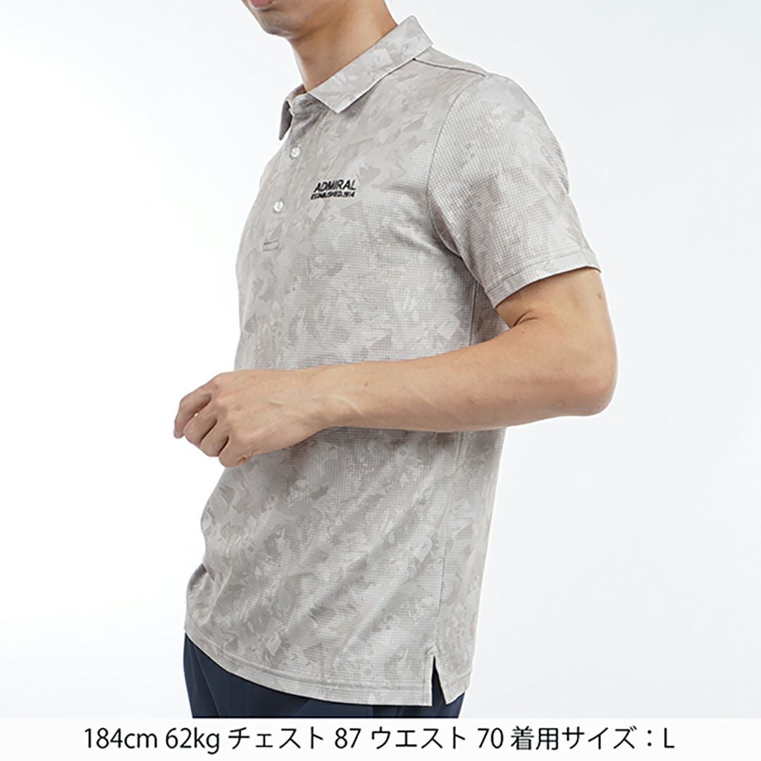 Admiral GOLF LLサイズ グレーシャツ 30％OFF】[アドミラル ゴルフ]メンズ ローラー カモフラージュプリント