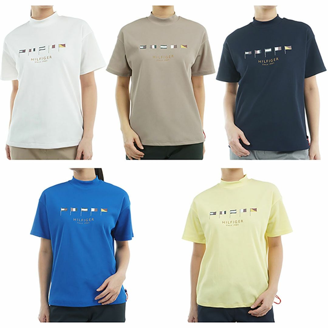 トミーヒルフィガーゴルフ モックネック総柄半袖 Lベージュ 30％OFF】[トミー ヒルフィガー ゴルフ]レディース マルチフラッグ