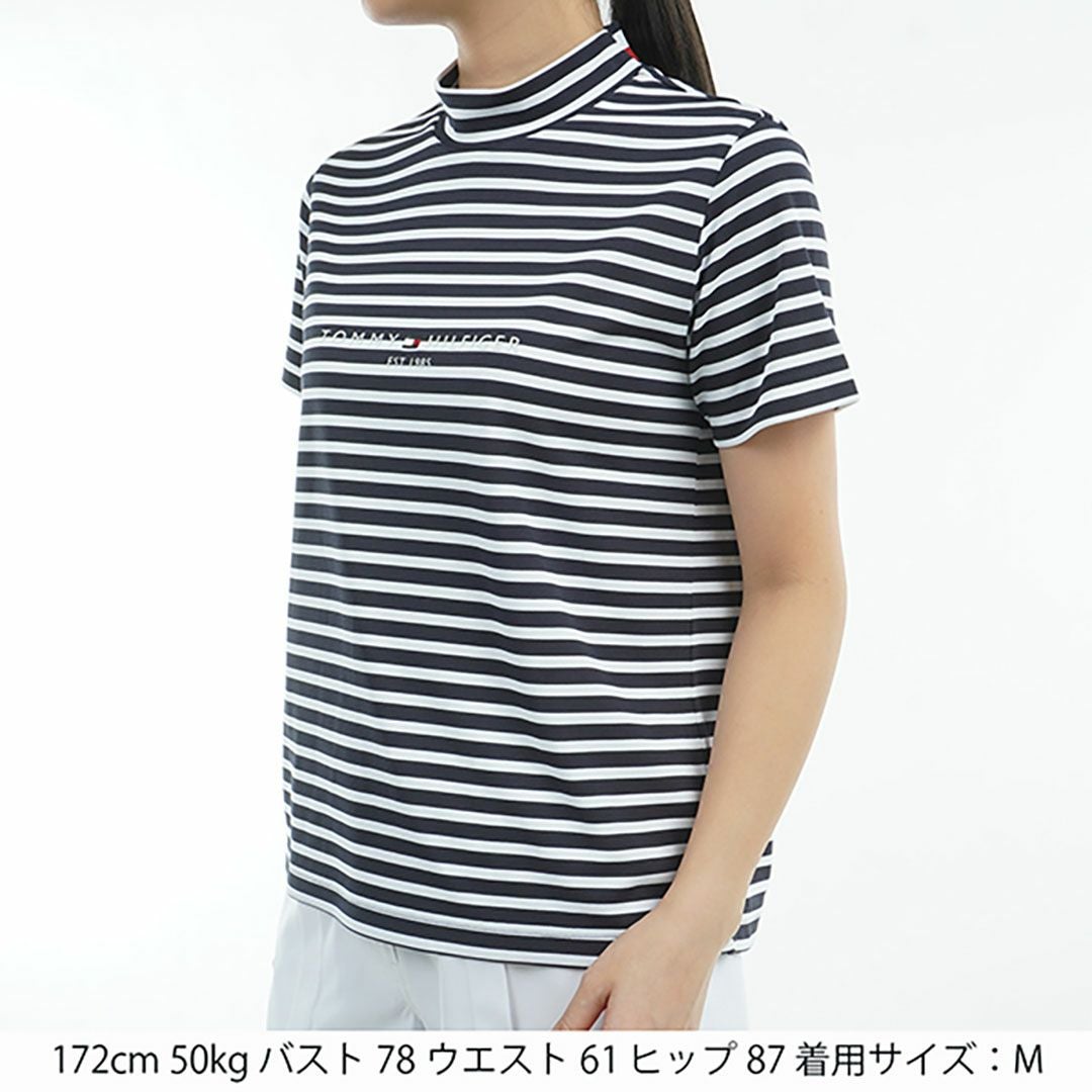 トミーヒルフィガーゴルフ モックネック総柄半袖 Lベージュ 30％OFF】[トミー ヒルフィガー ゴルフ]レディース フロントロゴ 半袖