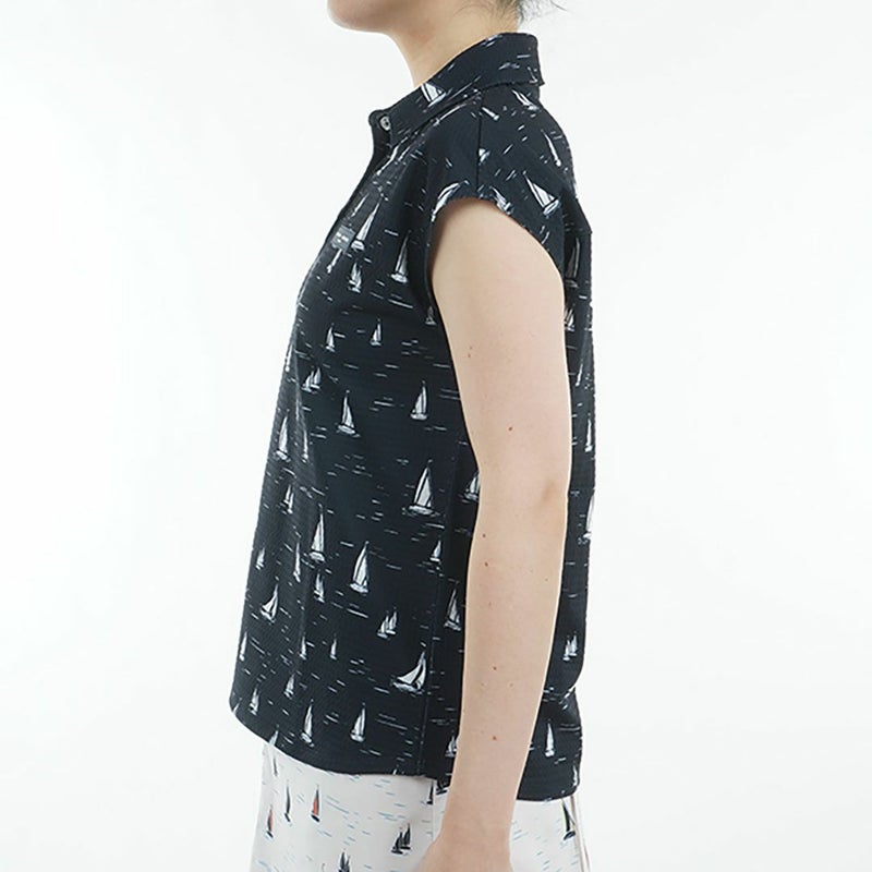 トミー ヒルフィガー ゴルフ Tommy Hilfiger Golf レディース レディース ヨットプリント フレンチスリーブシャツ THLA520 詳細4