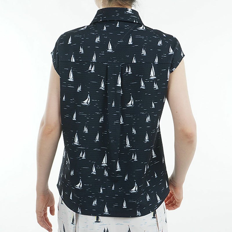 トミー ヒルフィガー ゴルフ Tommy Hilfiger Golf レディース レディース ヨットプリント フレンチスリーブシャツ THLA520 詳細5