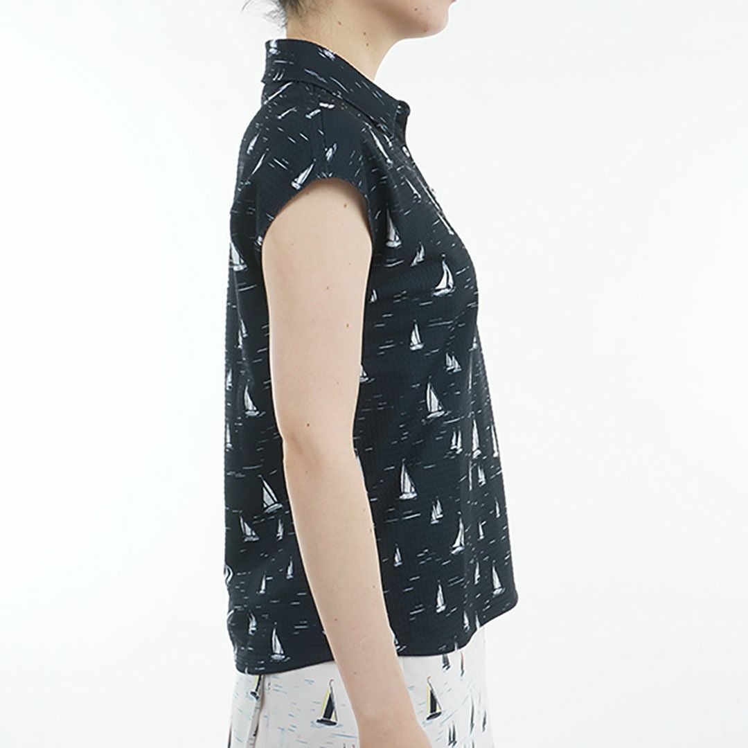 トミー ヒルフィガー ゴルフ Tommy Hilfiger Golf レディース レディース ヨットプリント フレンチスリーブシャツ THLA520 詳細6