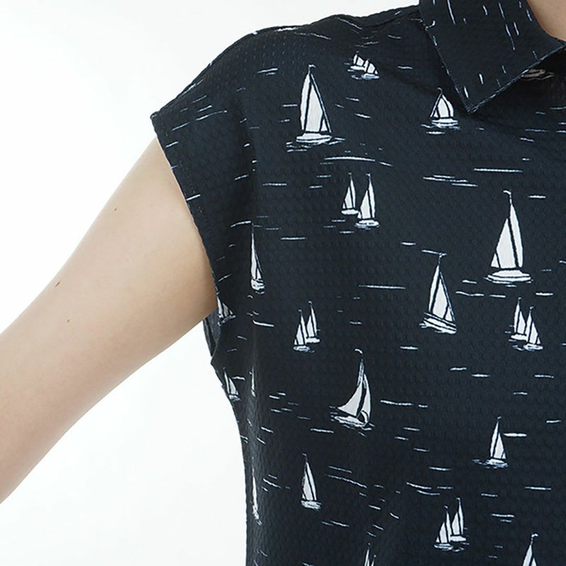 トミー ヒルフィガー ゴルフ Tommy Hilfiger Golf レディース レディース ヨットプリント フレンチスリーブシャツ THLA520 詳細9