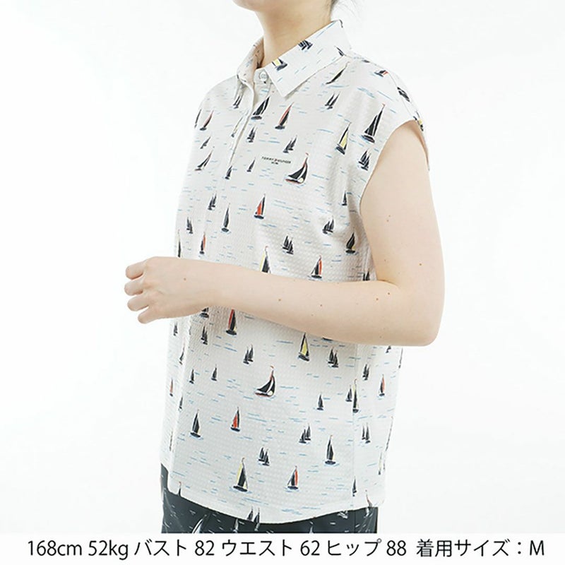 トミー ヒルフィガー ゴルフ Tommy Hilfiger Golf レディース レディース ヨットプリント フレンチスリーブシャツ THLA520 詳細12