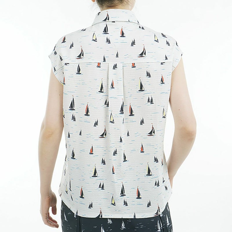 トミー ヒルフィガー ゴルフ Tommy Hilfiger Golf レディース レディース ヨットプリント フレンチスリーブシャツ THLA520 詳細13