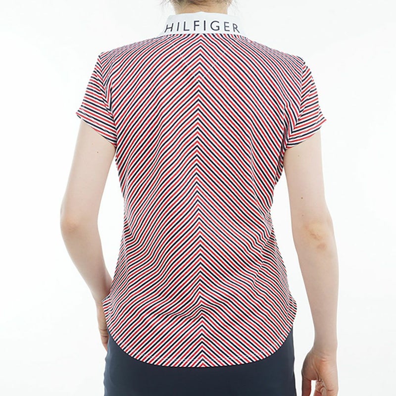 トミー ヒルフィガー ゴルフ Tommy Hilfiger Golf レディース レディース ストライプ キャップスリーブポロシャツ THLA524 詳細6