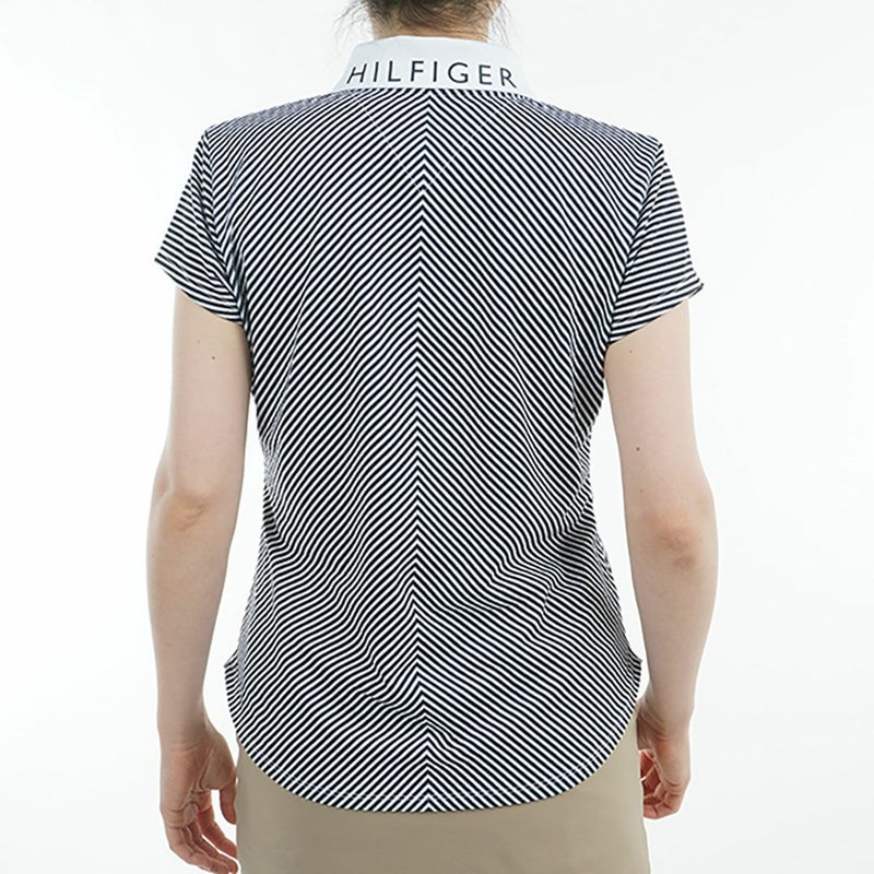 トミー ヒルフィガー ゴルフ Tommy Hilfiger Golf レディース レディース ストライプ キャップスリーブポロシャツ THLA524 詳細13