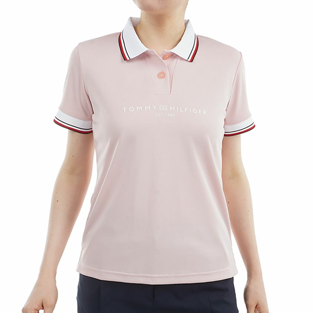 トミー ヒルフィガー ゴルフ Tommy Hilfiger Golf レディース レディース フロントロゴ ホワイトカラー半袖ポロシャツ THLA531 詳細4
