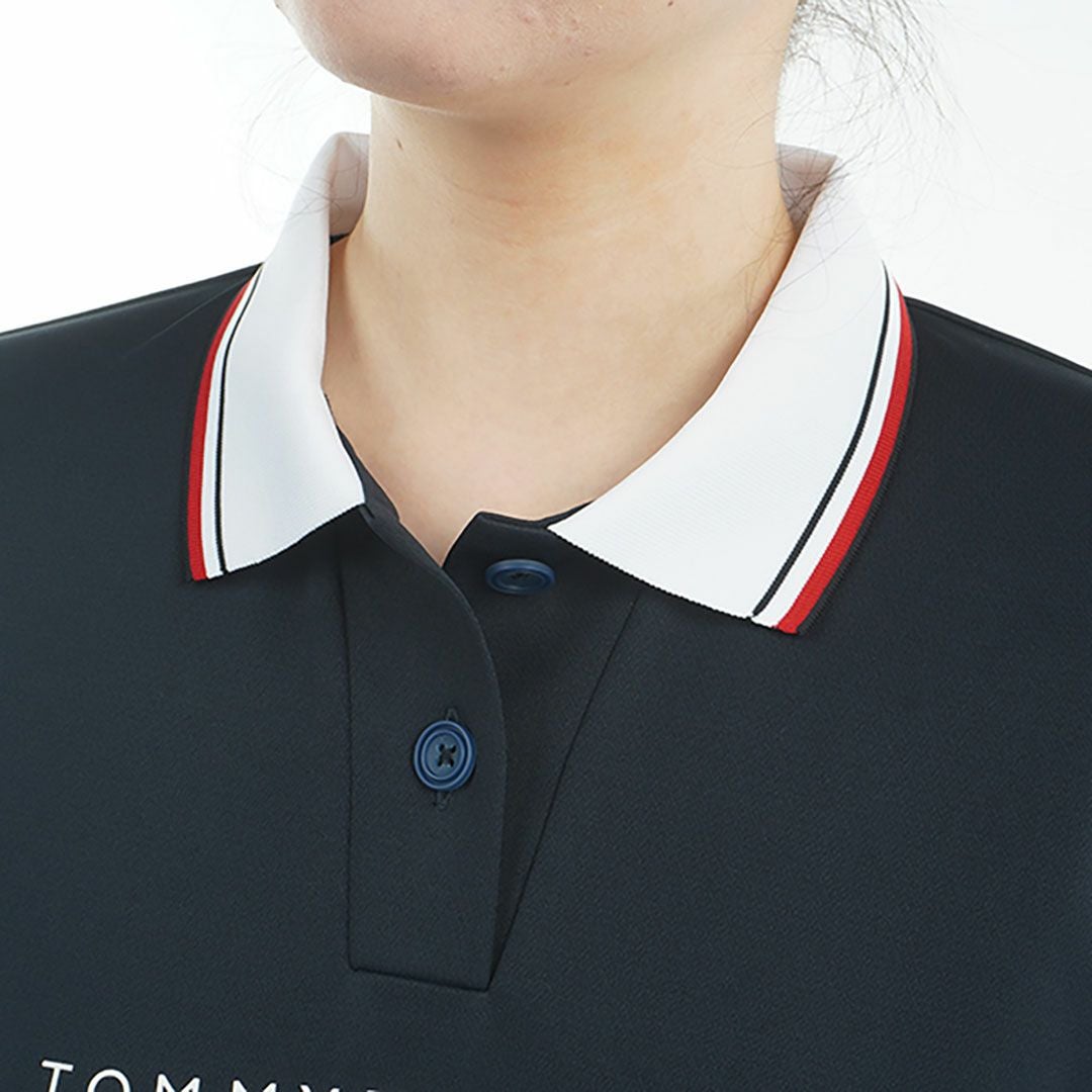 トミー ヒルフィガー ゴルフ Tommy Hilfiger Golf レディース レディース フロントロゴ ホワイトカラー半袖ポロシャツ THLA531 詳細12