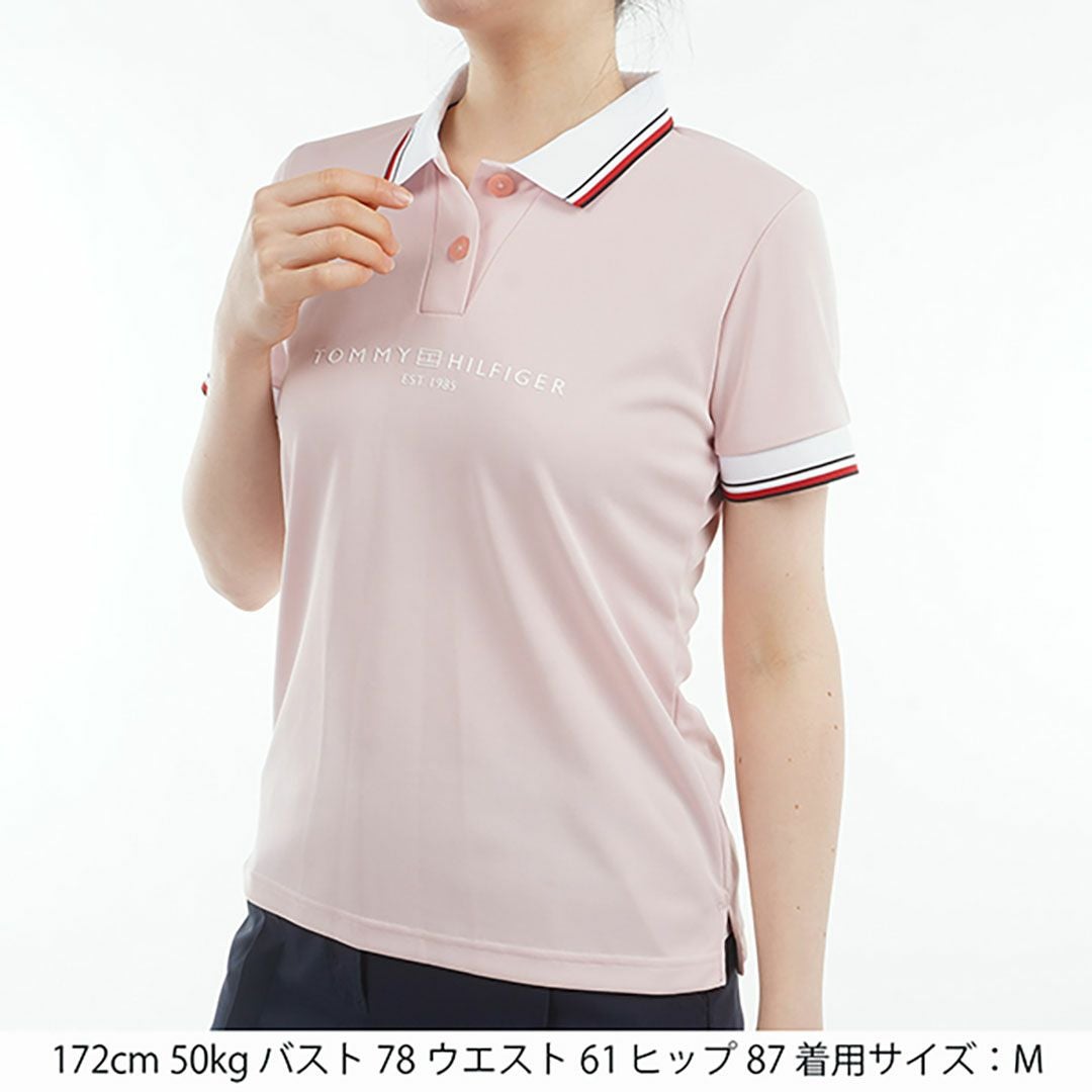 トミー ヒルフィガー ゴルフ Tommy Hilfiger Golf レディース レディース フロントロゴ ホワイトカラー半袖ポロシャツ THLA531 詳細18