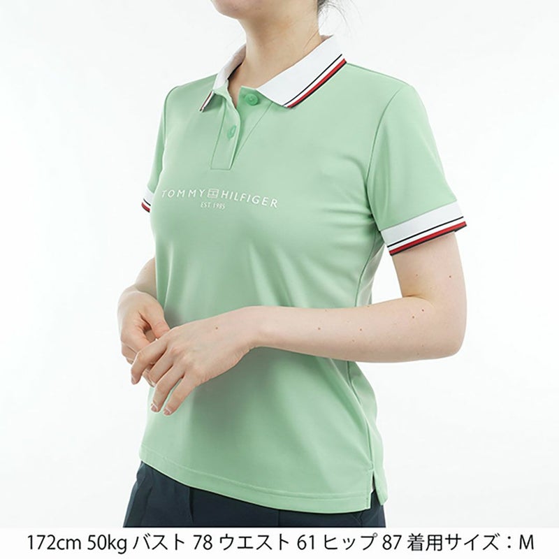 トミー ヒルフィガー ゴルフ Tommy Hilfiger Golf レディース レディース フロントロゴ ホワイトカラー半袖ポロシャツ THLA531 詳細20
