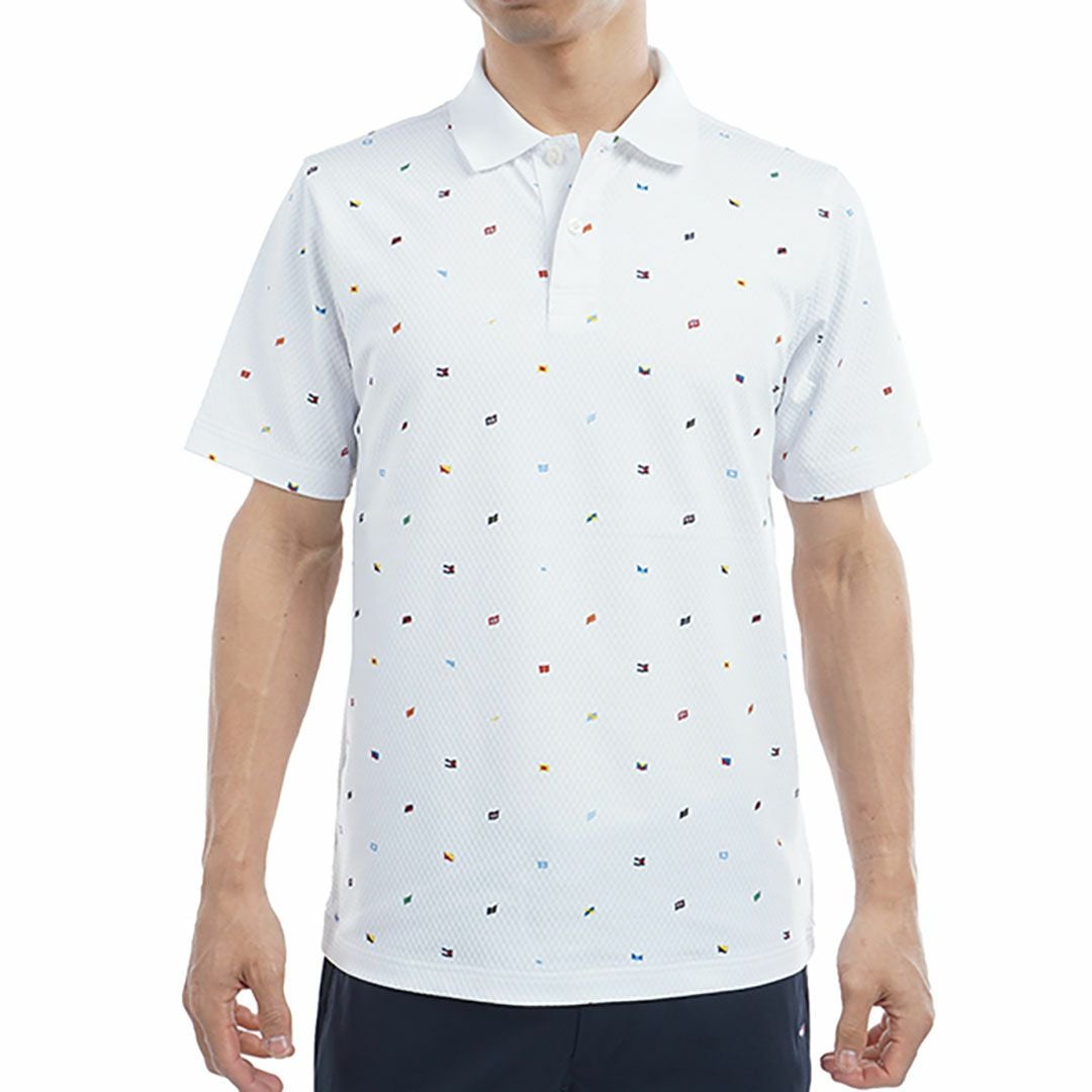 トミー ヒルフィガー ゴルフ Tommy Hilfiger Golf メンズ メンズ マルチフラッグモノグラム 半袖ポロシャツ THMA504 詳細2