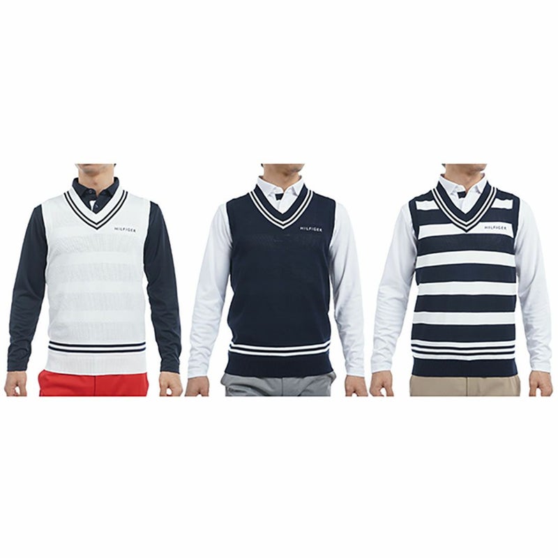 トミー ヒルフィガー ゴルフ Tommy Hilfiger Golf メンズ メンズ シャドーストライプ クリケットニットベスト THMA510 詳細17