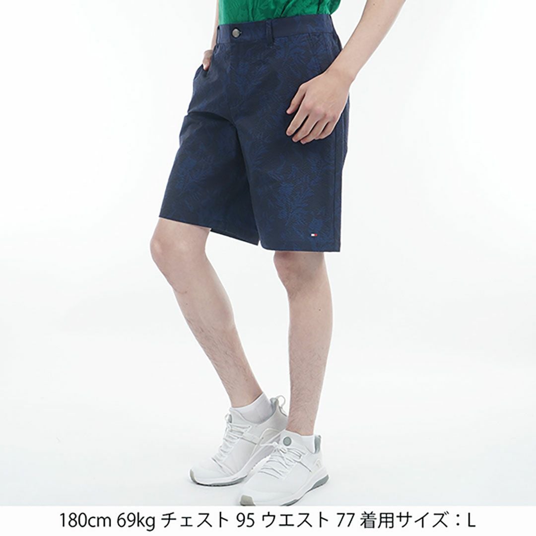 最新作 トミーヒルフィガーゴルフ ハーフパンツ ネイビー ビックロゴ 30％OFF】[トミー ヒルフィガー ゴルフ]メンズ リゾートプリント
