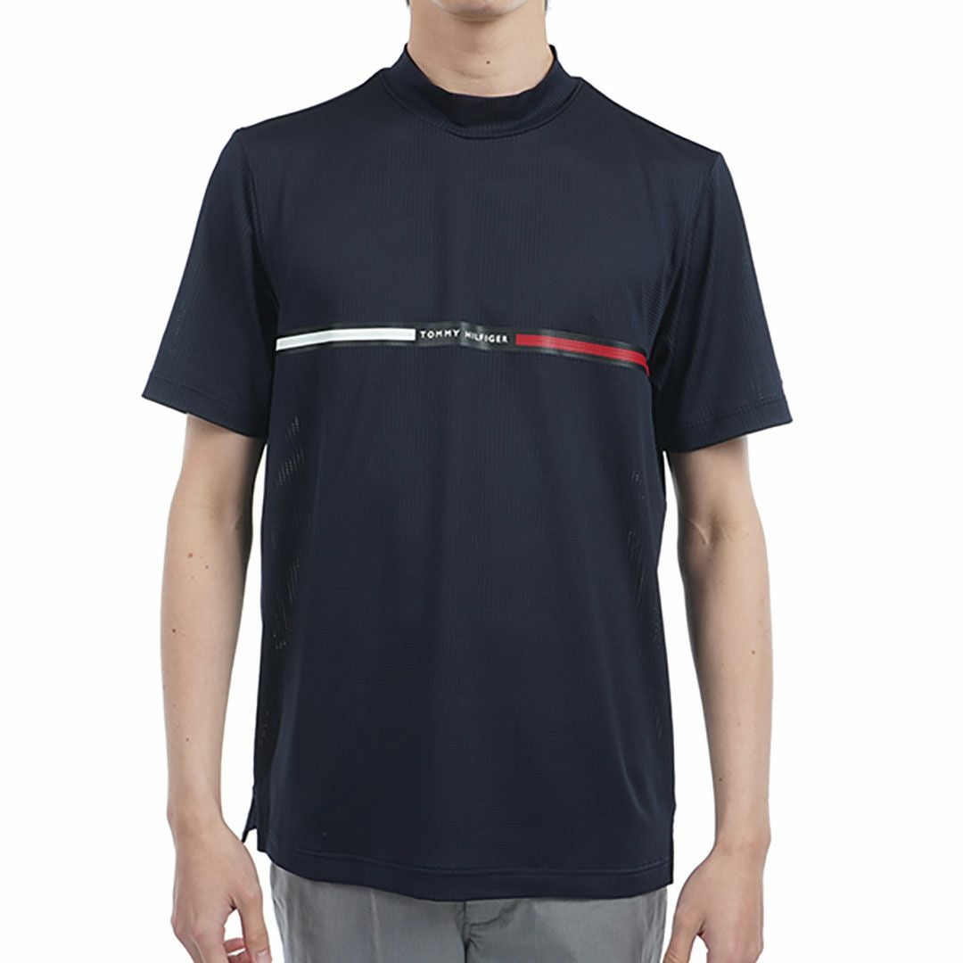 トミー ヒルフィガー ゴルフ Tommy Hilfiger Golf メンズ メンズ HILFIGERトリコグラフィック 半袖モックネックシャツ THMA527 詳細1
