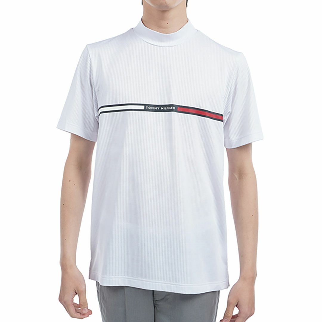 トミー ヒルフィガー ゴルフ Tommy Hilfiger Golf メンズ メンズ HILFIGERトリコグラフィック 半袖モックネックシャツ THMA527 詳細2