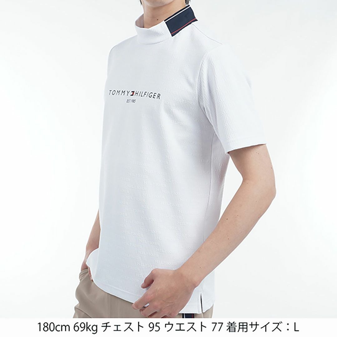 トミー ヒルフィガー ゴルフ Tommy Hilfiger Golf メンズ メンズ ロゴジャガード 半袖モックネックシャツ THMA531 詳細12