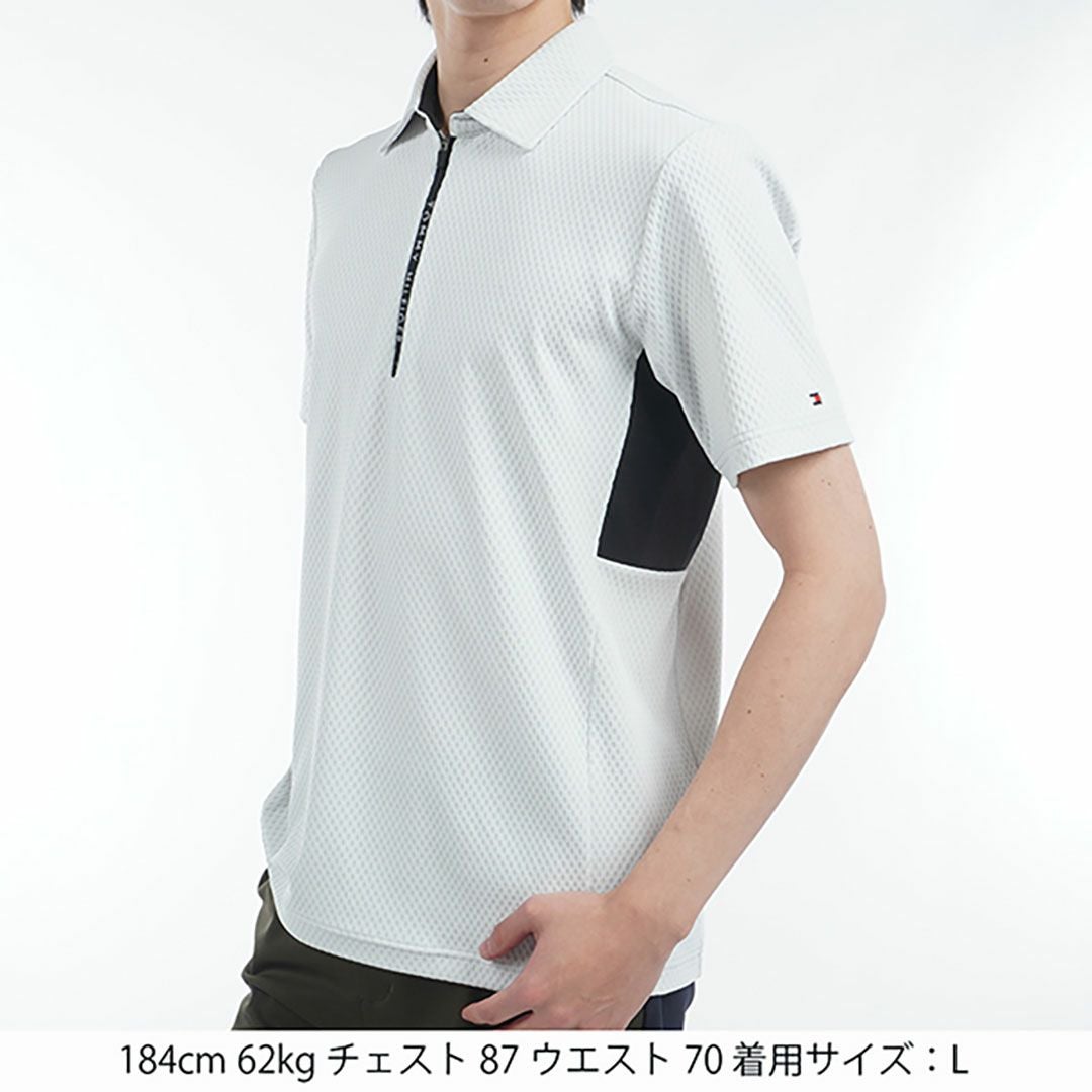 トミー ヒルフィガー ゴルフ Tommy Hilfiger Golf メンズ メンズ リンクスジャガード 半袖ハーフジップシャツ THMA536 詳細17