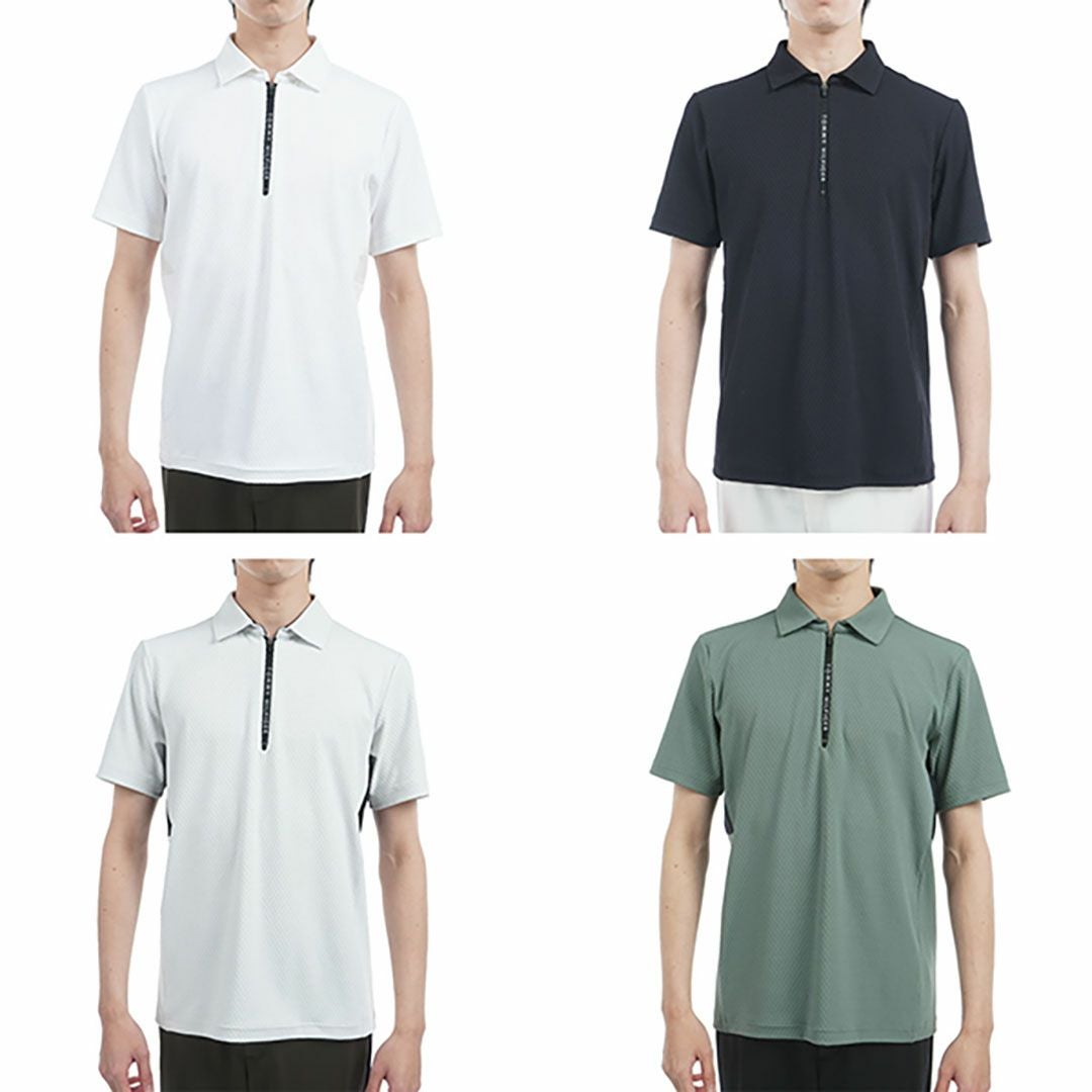 GOLFIGKERS グレー 半袖ハーフジップシャツ 30％OFF】[トミー ヒルフィガー ゴルフ]メンズ リンクスジャガード