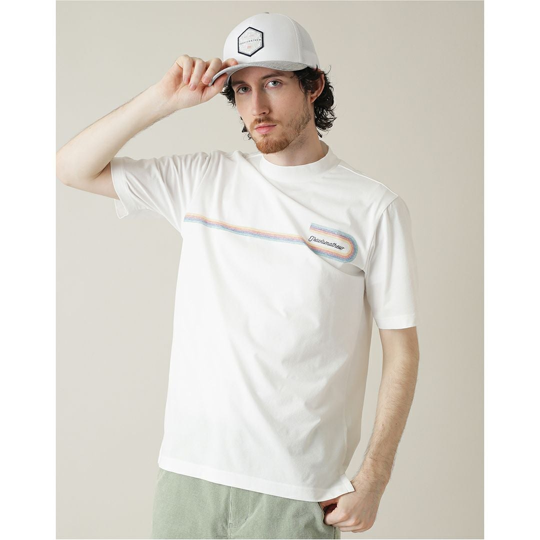 トラビスマシュー 半袖 ポロシャツ ホワイト 米国フラッグ S(L)サイズ トラヴィスマシュー（Travis Mathew）（メンズ）ゴルフウェア 半袖
