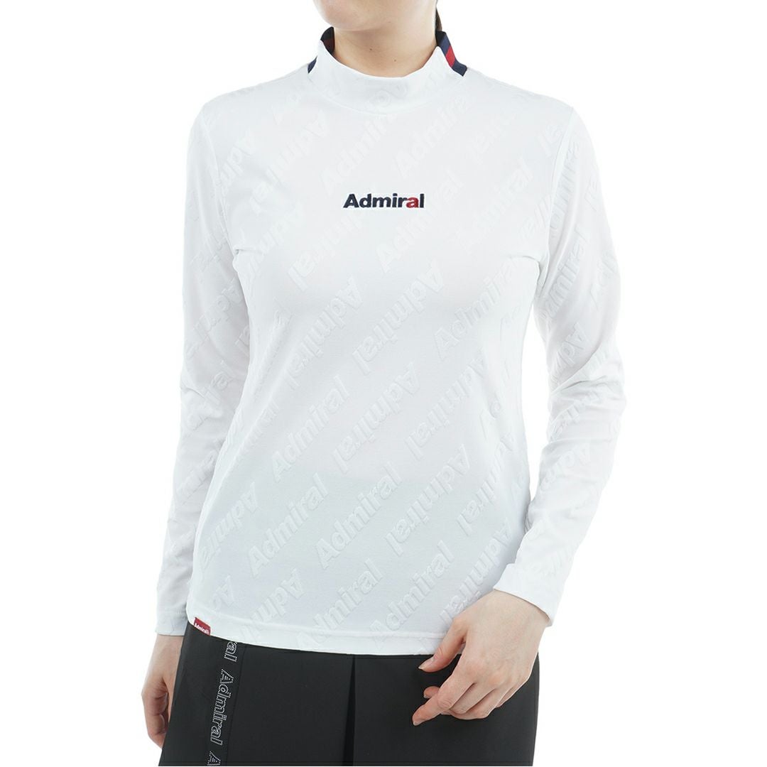 アドミラル ゴルフ Admiral GOLF レディース レディース ロゴストレッチ ジャガードモックネックシャツ ADLA559 詳細1