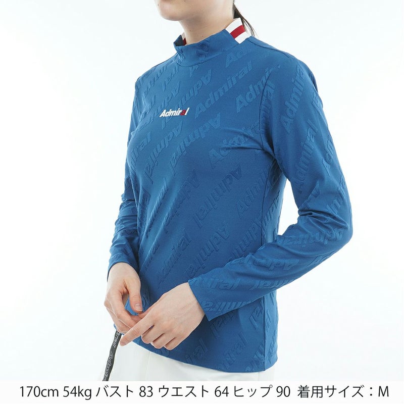 アドミラル ゴルフ Admiral GOLF レディース レディース ロゴストレッチ ジャガードモックネックシャツ ADLA559 詳細8