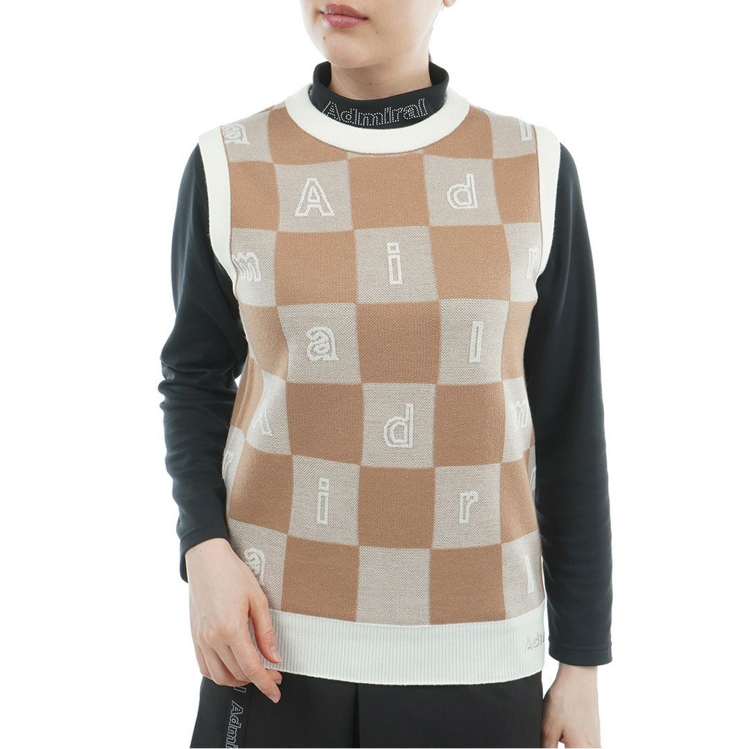 アドミラル ゴルフ Admiral GOLF レディース レディース モノグラムジャカード　ライトクルーニットベスト ADLA561 詳細1