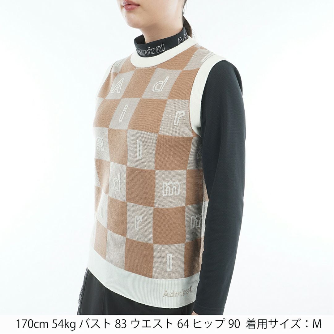 アドミラル ゴルフ Admiral GOLF レディース レディース モノグラムジャカード　ライトクルーニットベスト ADLA561 詳細2