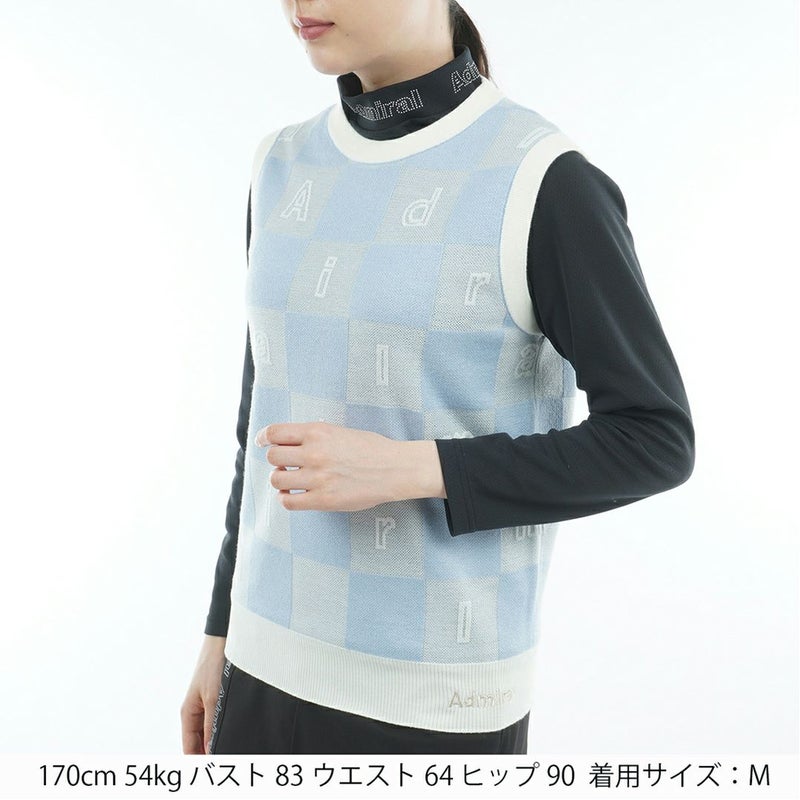 アドミラル ゴルフ Admiral GOLF レディース レディース モノグラムジャカード　ライトクルーニットベスト ADLA561 詳細8