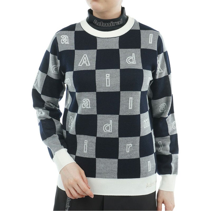 アドミラル ゴルフ Admiral GOLF レディース レディース モノグラムジャカード　ライトクルーニット ADLA562 詳細4