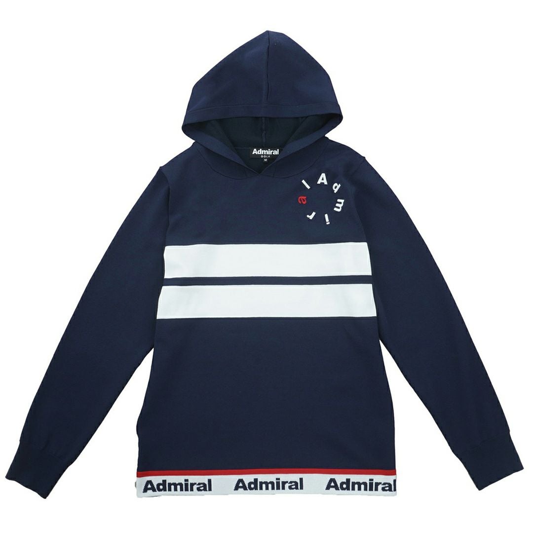アドミラルゴルフ　ニットパーカー ADMIRAL アドミラル ニット ジップパーカー 総柄 ネイビー系 サイズ