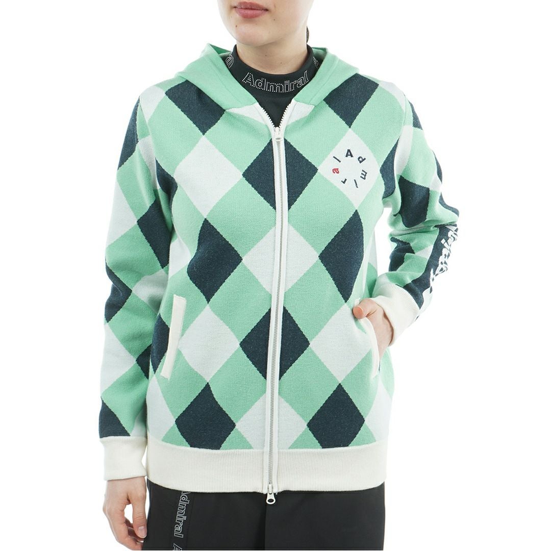 アドミラル ゴルフ Admiral GOLF レディース レディース アーガイル フーディージップパーカ ADLA575 詳細17