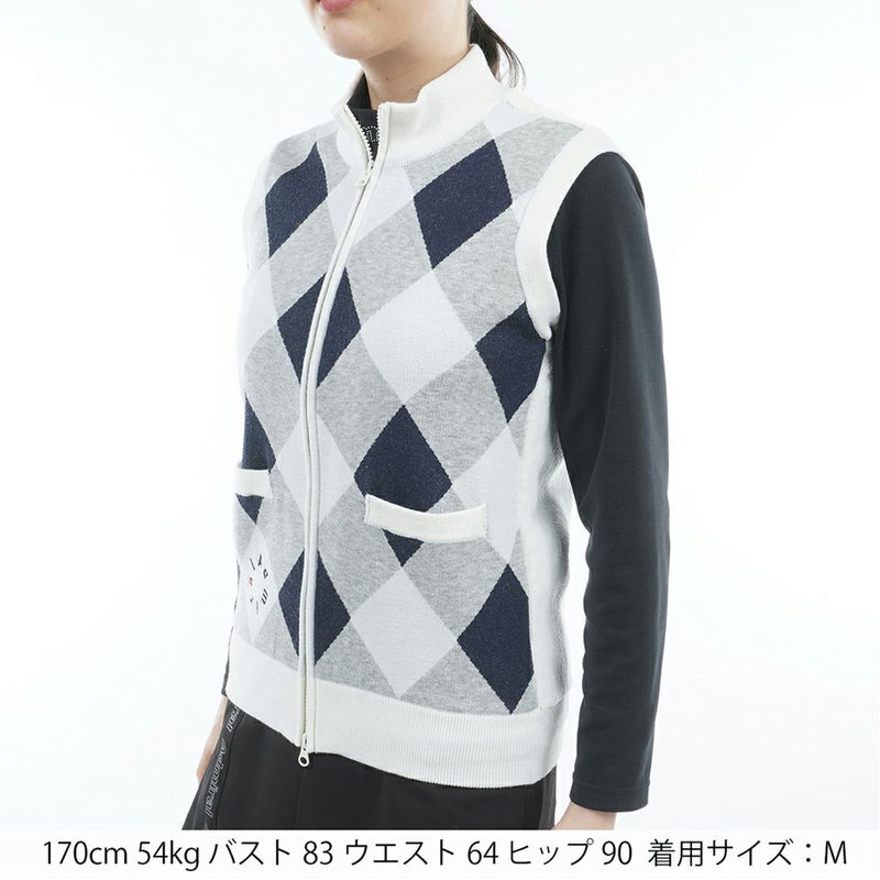 アドミラル ゴルフ Admiral GOLF レディース レディース アーガイル バックボアジップベスト ADLA576 詳細2