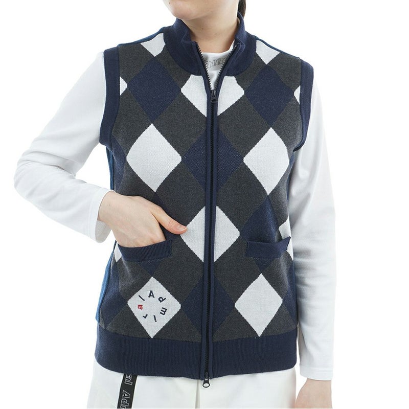 アドミラル ゴルフ Admiral GOLF レディース レディース アーガイル バックボアジップベスト ADLA576 詳細4