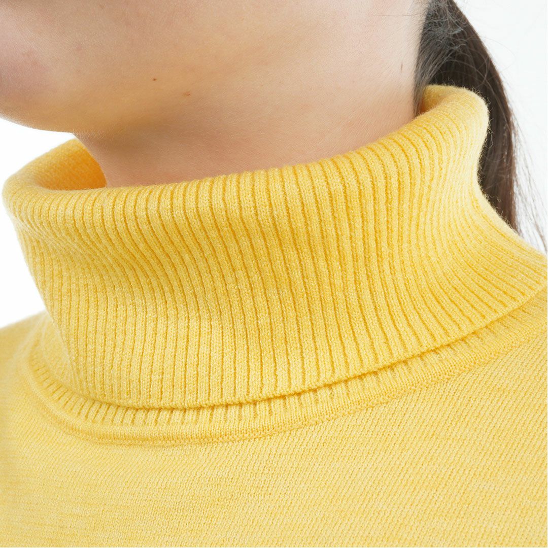 タートルネックセーター イエロー ゴルフウェア JUN&ROPE BEAMS ストライプ / LABEL GOLF（ビームスゴルフ）の「ORANGE レディースウェア