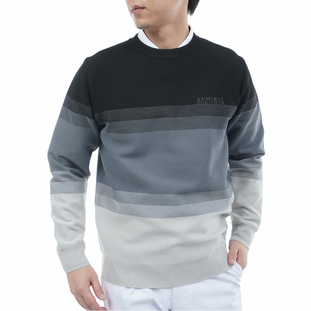 アドミラル ゴルフ Admiral GOLF メンズ メンズ グラデーションボーダー クルーネックセーター ADMA556 詳細1