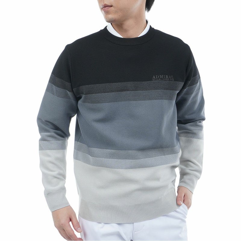 アドミラル ゴルフ Admiral GOLF メンズ メンズ グラデーションボーダー クルーネックセーター ADMA556 詳細1