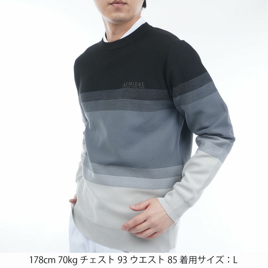 30％OFF】[アドミラル ゴルフ]メンズ グラデーションボーダー クルー